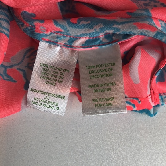 NWT Lilly Pulitzer Cabana Halter Top Shelly Bay Coral Spritz Gold Chain Small - Picture 9 of 14